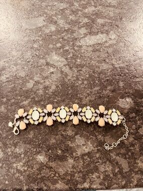 ✨ J.CREW Pastel Cluster Statement Bracelet - Peach & Mint ✨